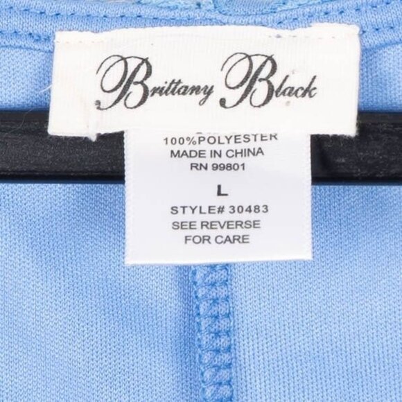 Brittany Black Lace Shirt L Womens Blue Short Sleeve Handkerchief Spring Nylon - Picture 5 of 6